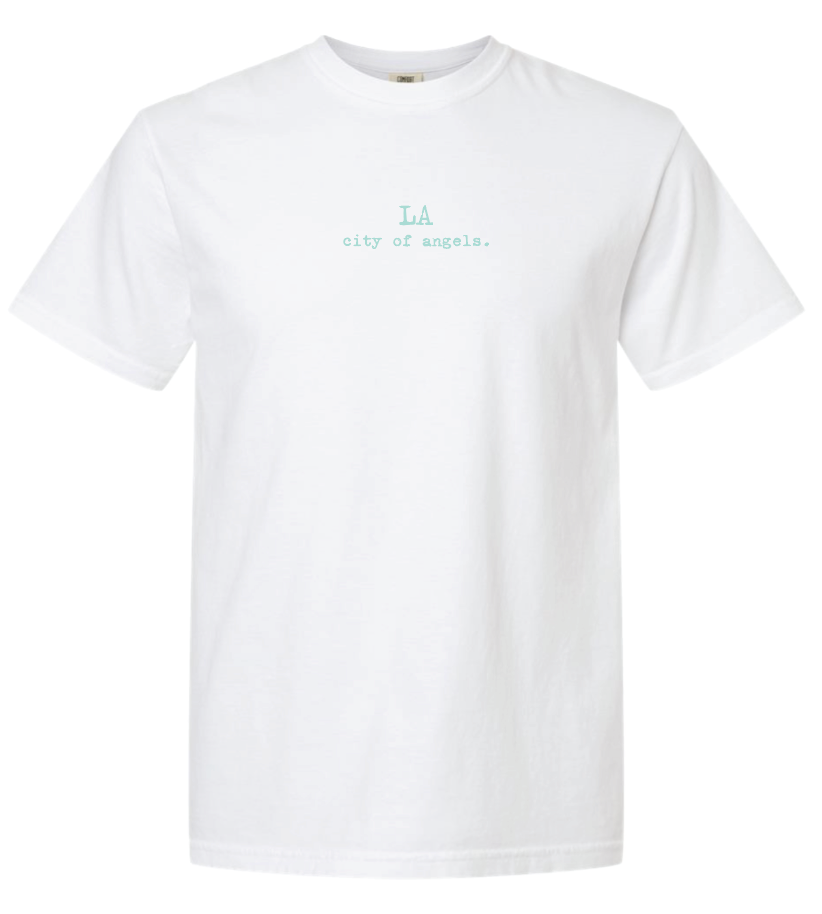 LA city of angels. shorTee plumeria pearl.