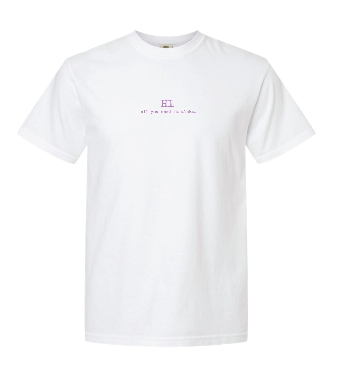 HI all you need is aloha. shorTee plumeria pearl.